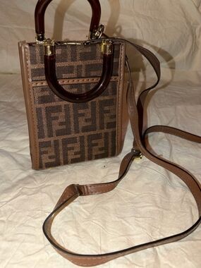 Fendi Brown Monogram Mini Crossbody Bag